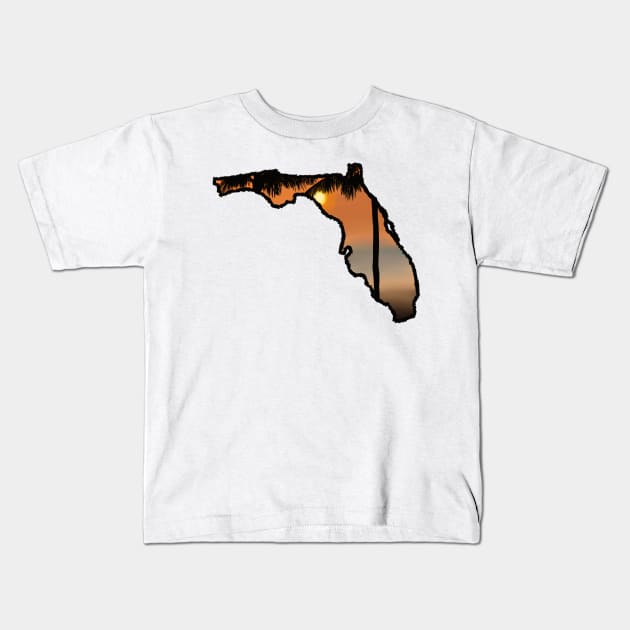 Florida Sunset Kids T-Shirt by notastranger